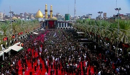 پایان مراسم ظهر عاشورا در کربلا